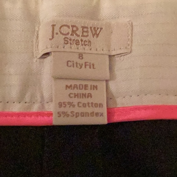 NWOT J.Crew black city fit ankle length flat front stretch pants # 8. - Picture 9 of 9